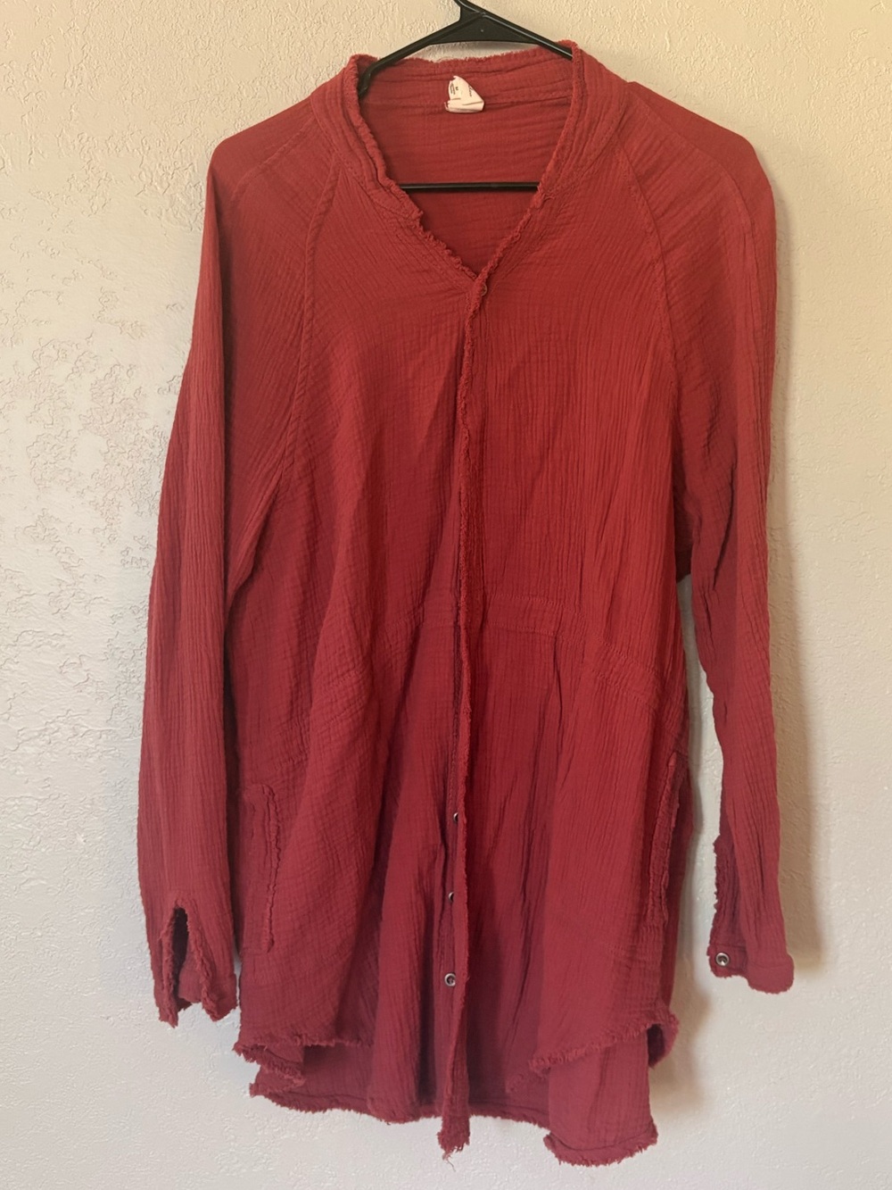 Flawless pink light weight button down cover/shirt